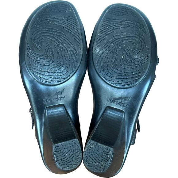 Dansko Women's Raquel Strappy Sandals Black Leather Adjustable Buckle Mid Heel 9 - Picture 9 of 10